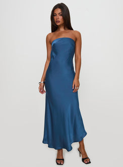 Haley Maxikleid Mittelblau