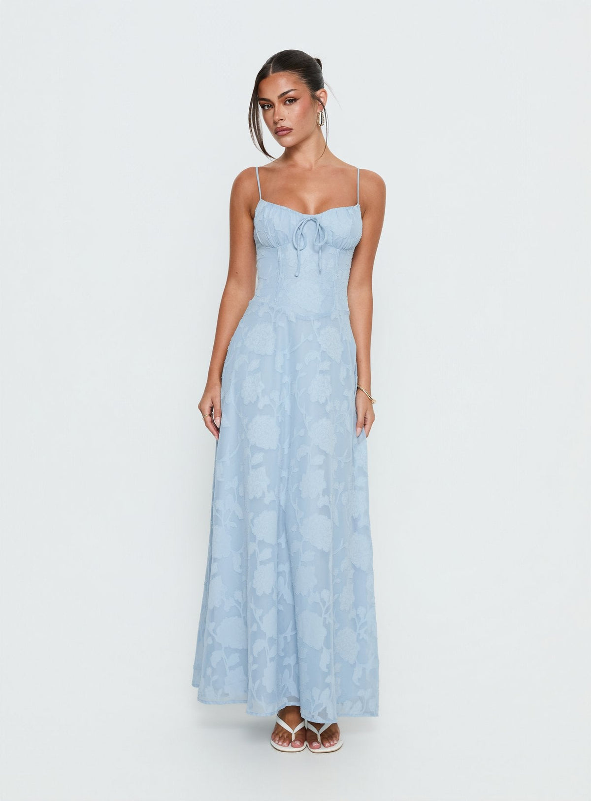 Members Only Maxikleid Blau Burnout