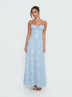 Members Only Maxikleid Blau Burnout