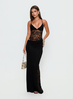 Chantella Maxikleid mit Cut Outs aus Spitze, Schwarz