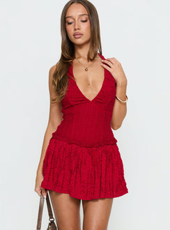 Mixie Neckholder Jumpsuit Rot