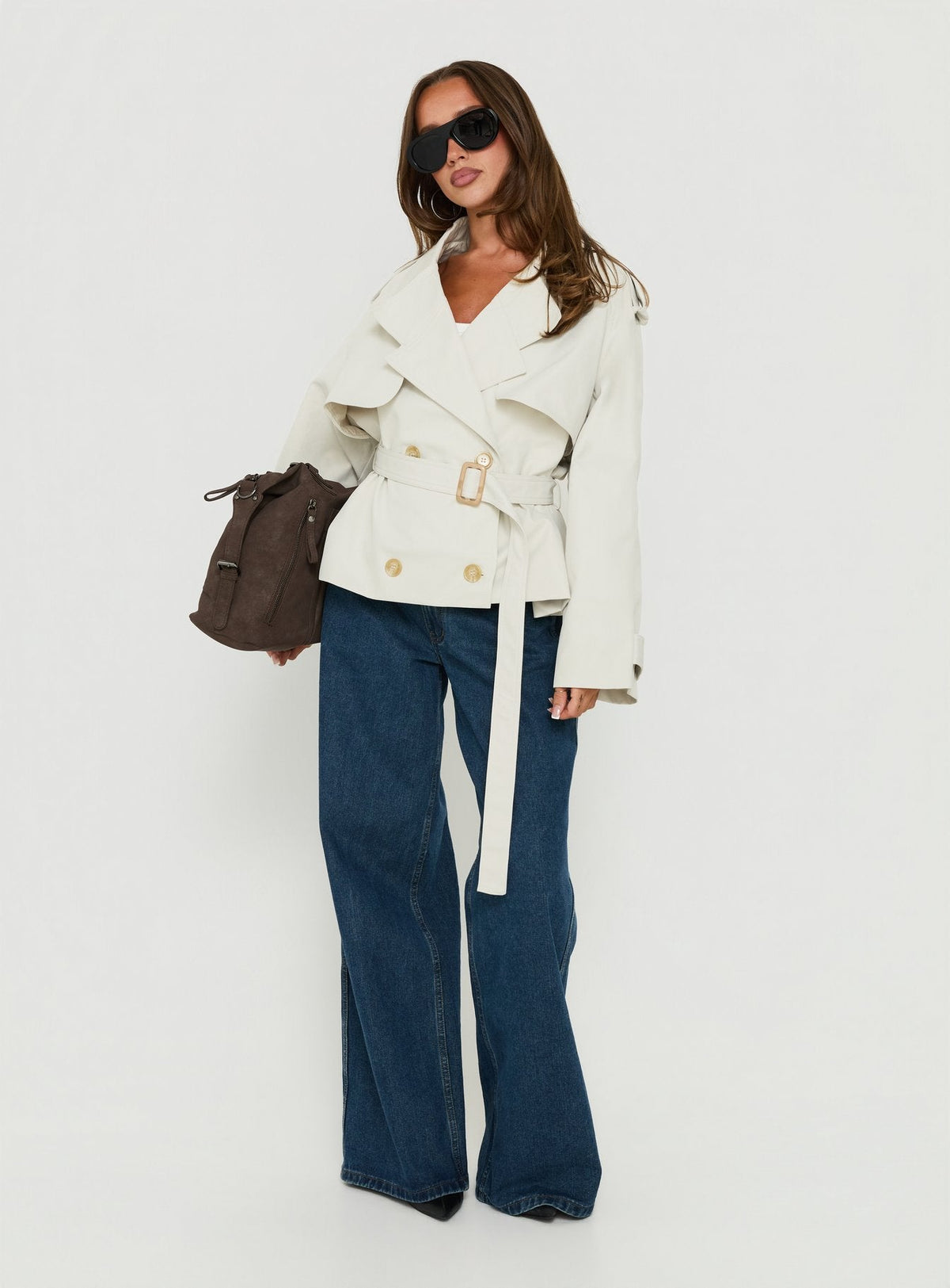 Eldora Cropped Trenchcoat Sand