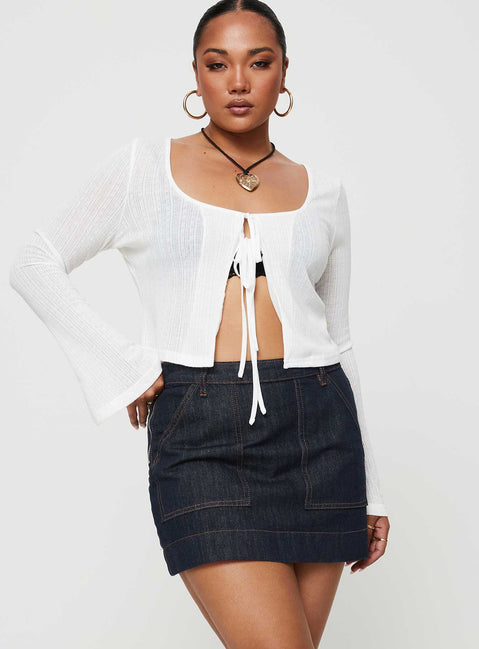 product Hughes Mini Skirt Dark Wash Denim Princess Polly  Mini Skirts 