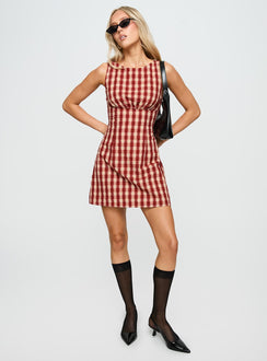 Minikleid Sweet Somethings Rot Kariert