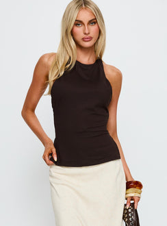 Harlene Top mit Rückendetail Braun
