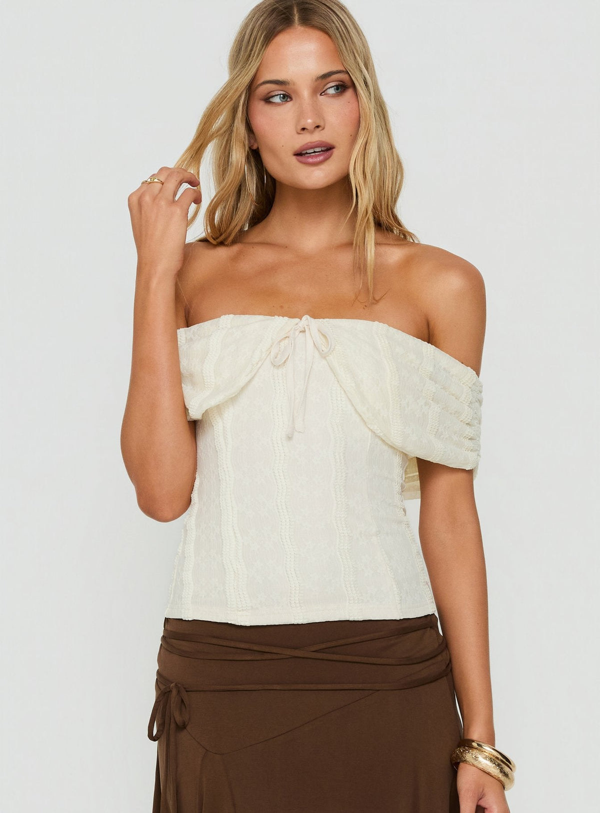 Colettie Kurzarmtop Creme