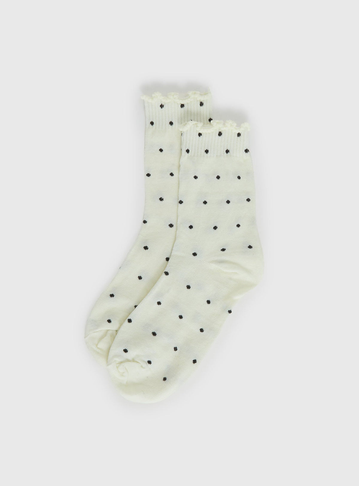 Pillowtalk Rüschensocken Creme Tupfen