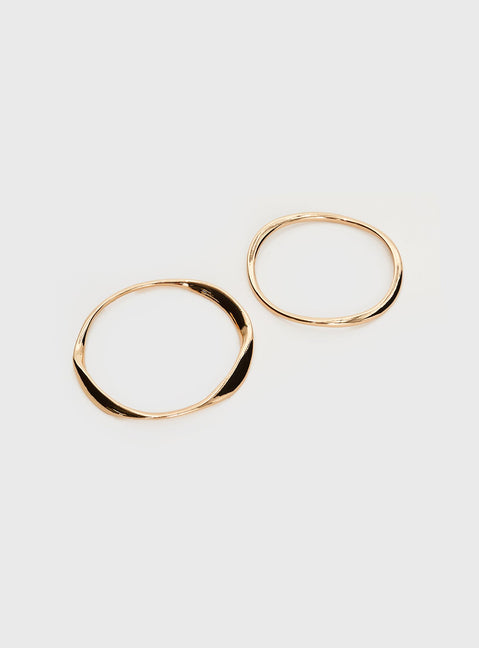 Gold-toned bracelet pack Pack of two, bangle style
