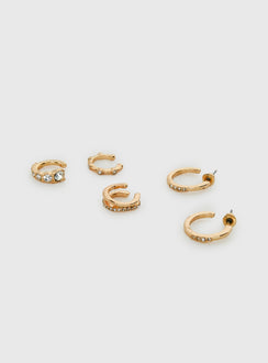 Mylla Manschetten- und Ohrring-Set Gold