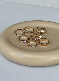 Ring set Pack of eight Gold toned