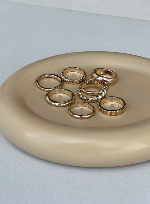 Ring set Pack of eight Gold toned
