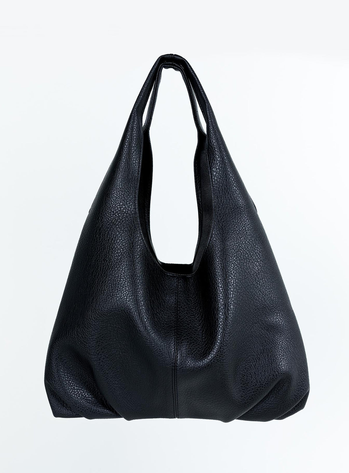 Shoulder bag Faux leather material Twin fixed handles Magnetic button fastening Separate clutch with zip fastening Gold toned hardware