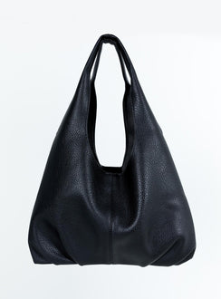 Shoulder bag Faux leather material Twin fixed handles Magnetic button fastening Separate clutch with zip fastening Gold toned hardware