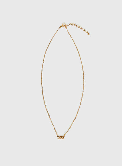 Angel 222 Vergoldete Halskette Gold