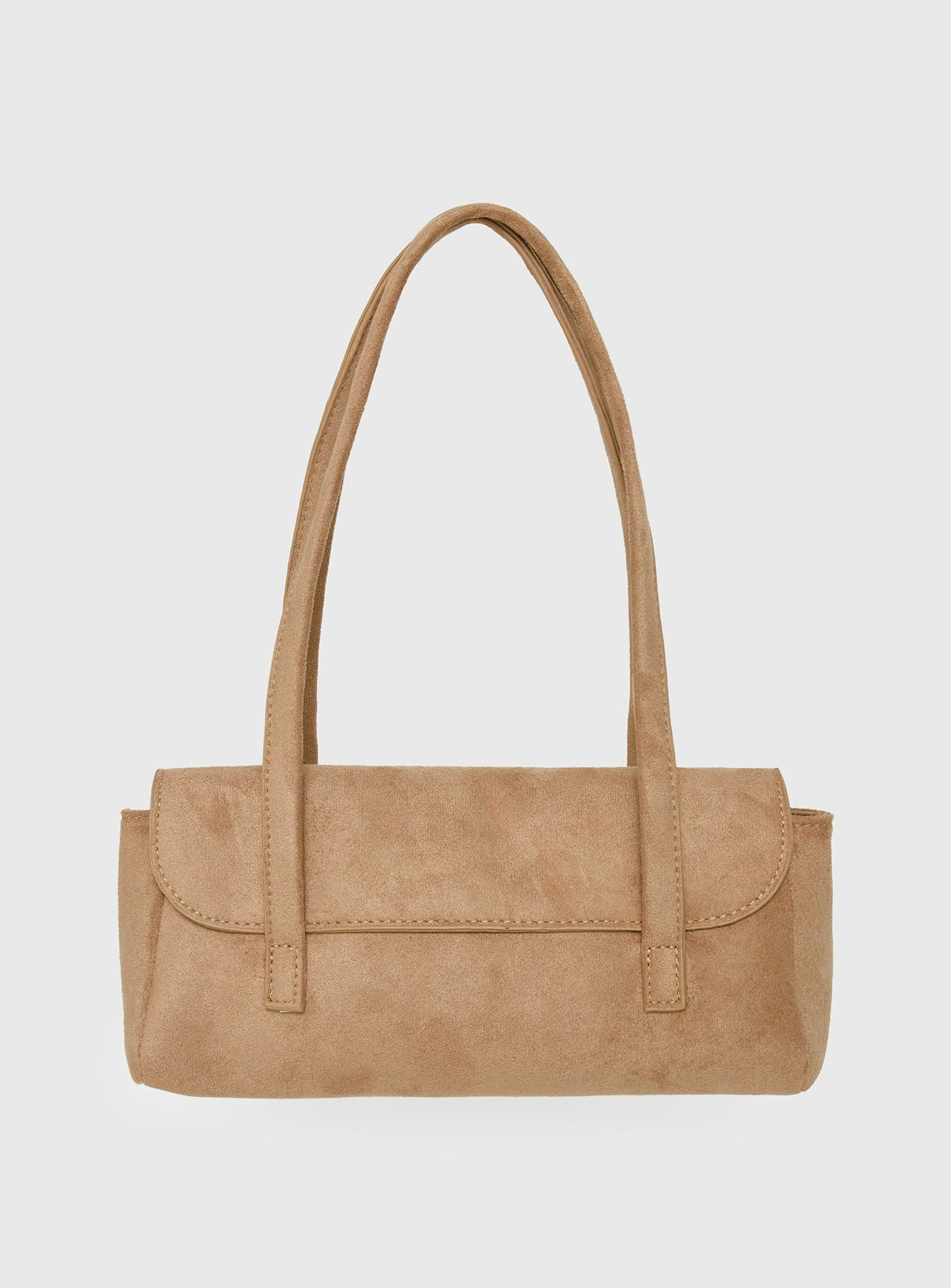 Klyne Kunstleder-Schultertasche mit Schleifendetail in Schiefergrau