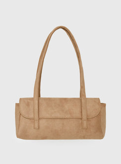 Klyne Kunstleder-Schultertasche mit Schleifendetail in Schiefergrau