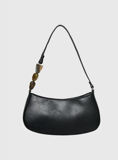 Contradiction Bead Detail Shoulder Bag Black