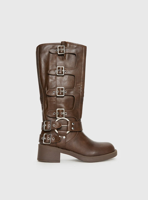 Buckle-Down Stiefel Braun