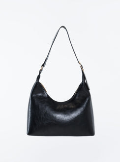 Faux leather shoulder bag Gold-toned hardware, adjustable shoulder strap, zip fastening, internal pocket, flat base 