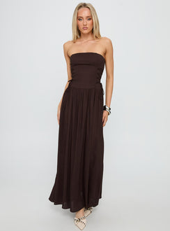 So Far So Good Maxikleid Schokobraun