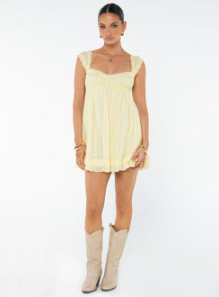 product Princess Polly Asymmetric Neckline  Carlita Mini Dress Yellow
