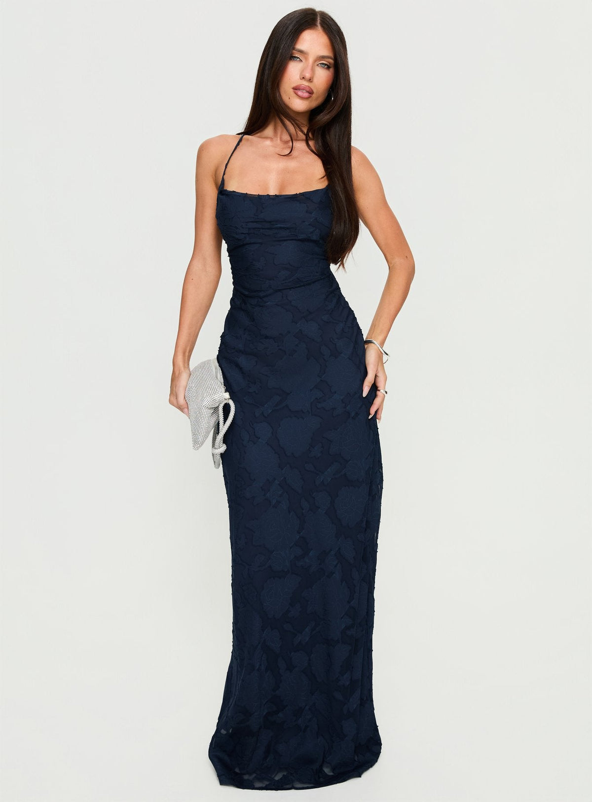 Celena Maxikleid Navy Burnout