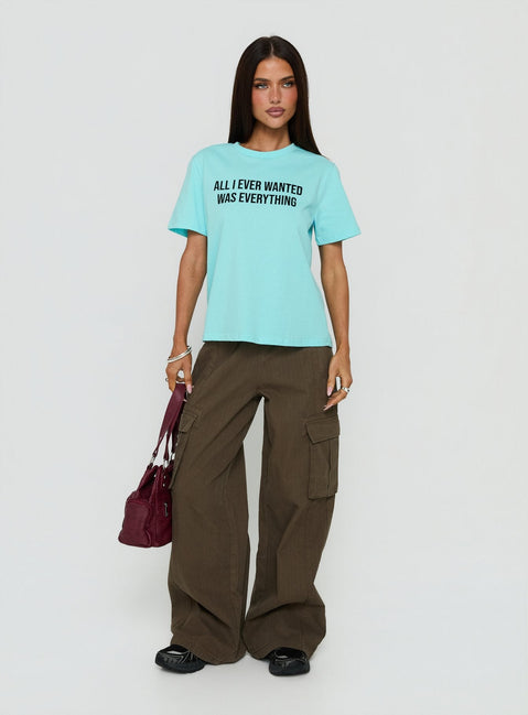 All I Ever Wanted Graphic Relaxed Tee Aqua