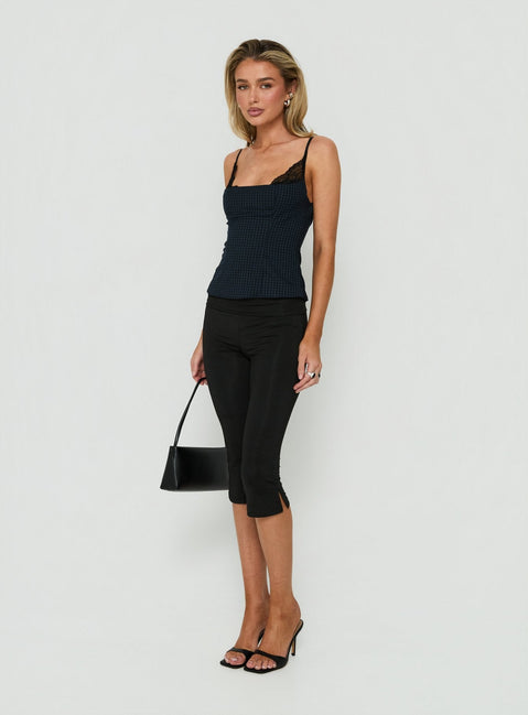 Avedon Foldover Waist Capri Trousers Black