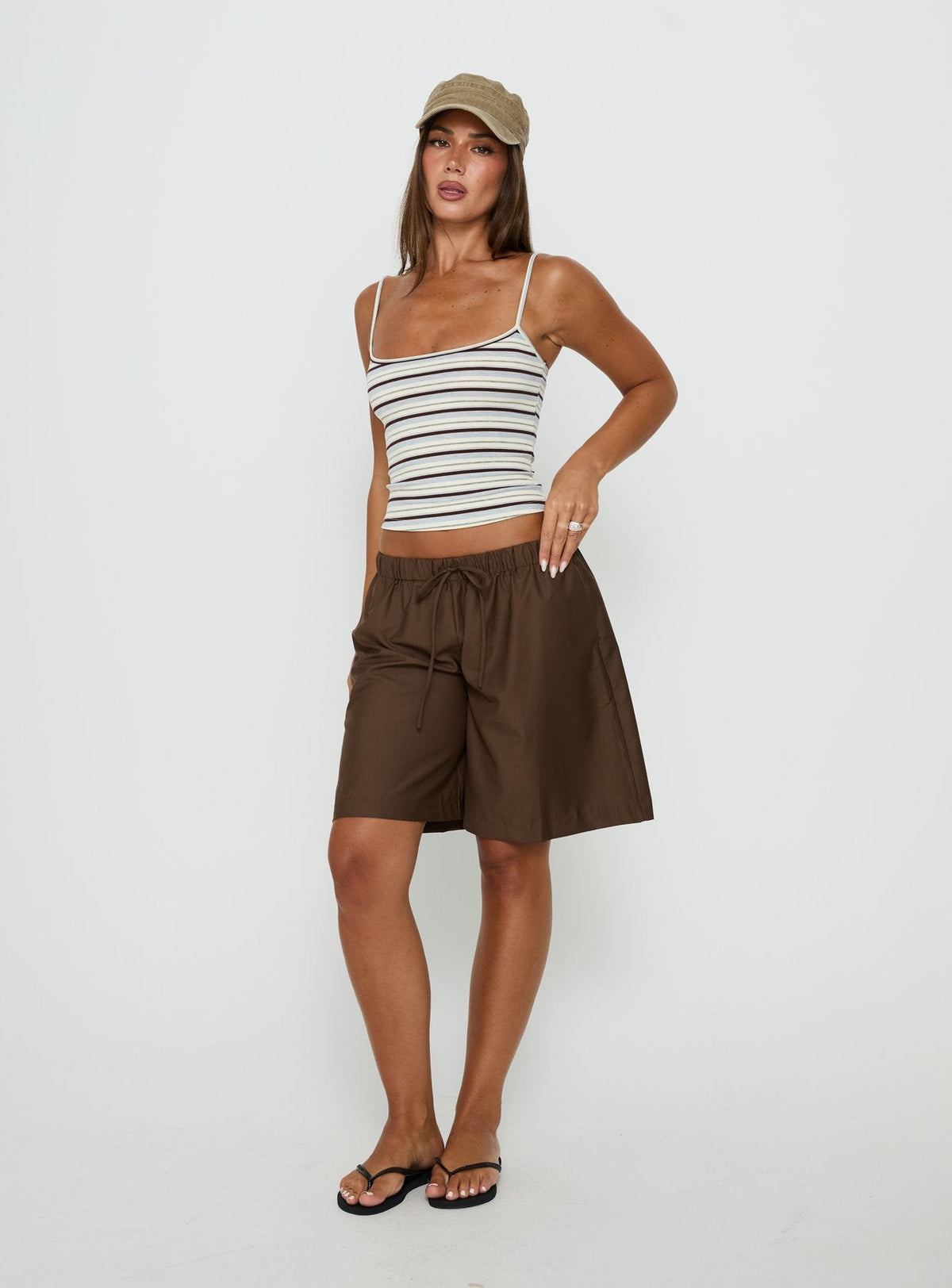 Elzie Strick-Camisole-Tanktop mit mehreren Streifen