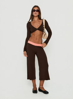 Kassey Gaucho Shorts Koralle / Braun