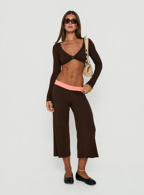 Kassey Gaucho Shorts Koralle / Braun