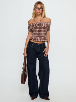 Tidal Wave Straight Leg Jeans mit niedriger Taille aus Rohdenim