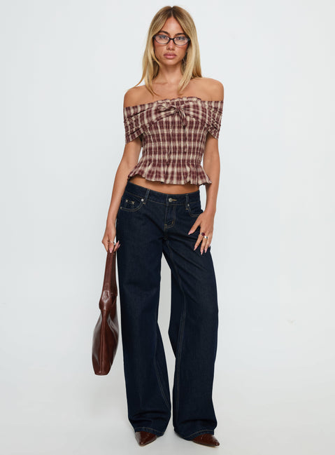 Tidal Wave Straight Leg Jeans mit niedriger Taille aus Rohdenim