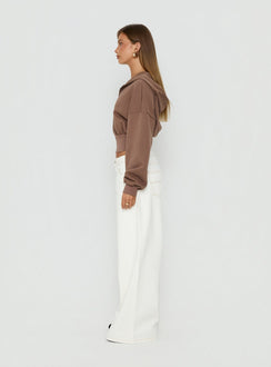 Naylor Mid Rise Wide Leg Jeans Creme