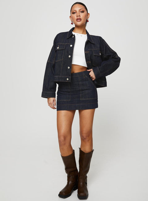 Hughes Jacke Dunkelblaue Jeans