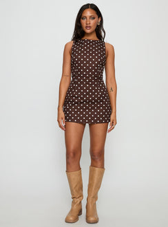 Yumiko Playsuit Braun gepunktet