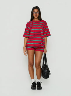 Settle Down Shorts Rot gestreift