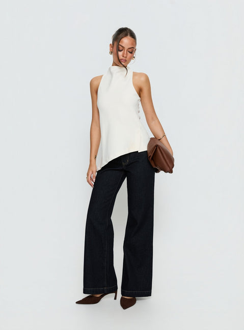 Days Get Dark Asymmetrical Top Creme