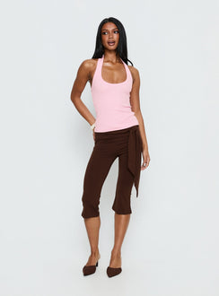 Baseline Scoop Halter Rippen-Top Rosa