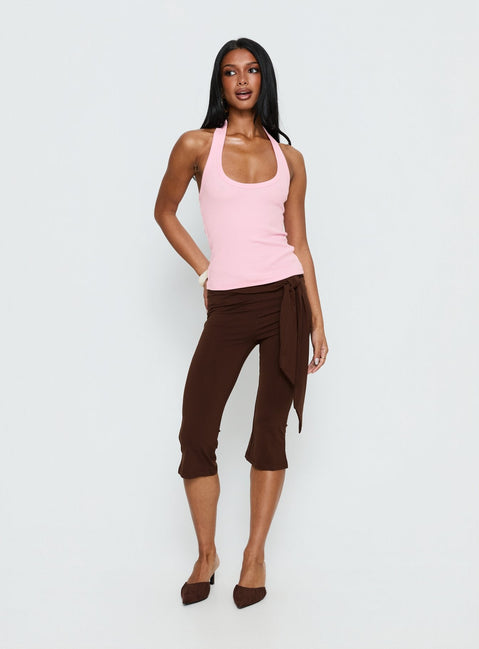 Baseline Scoop Halter Rippen-Top Rosa