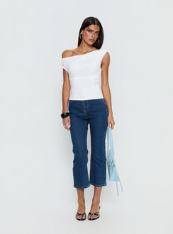 Aidyn One-Shoulder-Oberteil Weiß