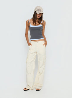 Maeka Lagenlook-Jersey-Top Grau / Blau