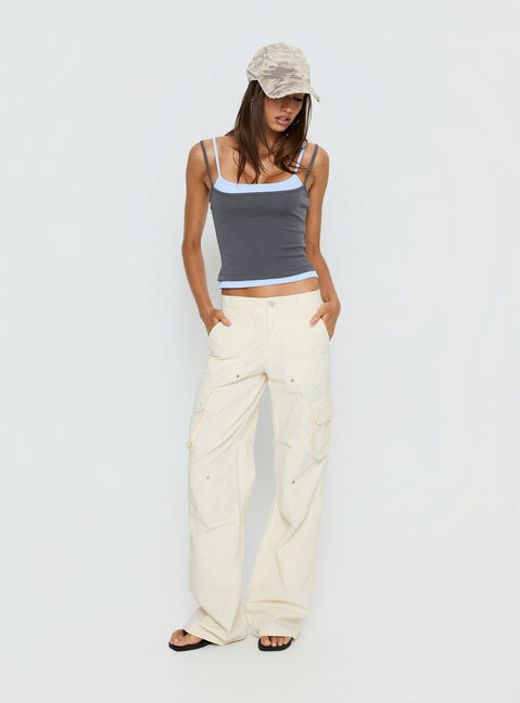 Maeka Lagenlook-Jersey-Top Grau / Blau
