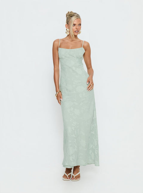 Avienna Maxi-Kleid Salbeigrün Burnout