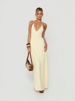 Palmas Neckholder-Maxikleid Buttergelb
