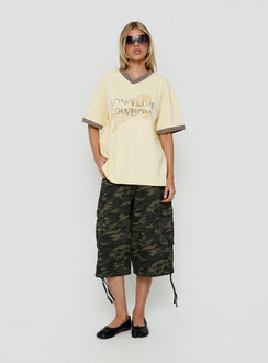 Lang lebe Cowboys V-Ausschnitt-T-Shirt Butter