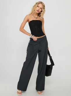 Oscuro Longline Mesh-Korsettoberteil Schwarz