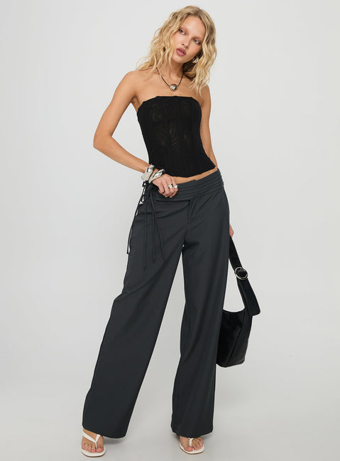 Oscuro Longline Mesh-Korsettoberteil Schwarz