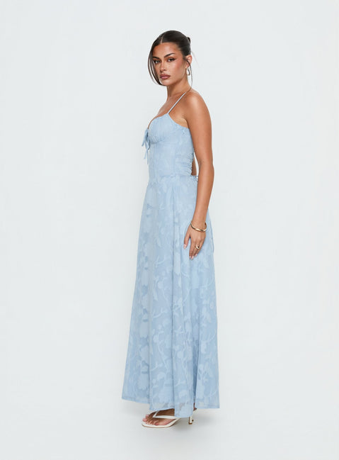 Members Only Maxikleid Blau Burnout