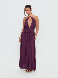 Catherina Blouson Neckholder Maxikleid Tiefes Lila